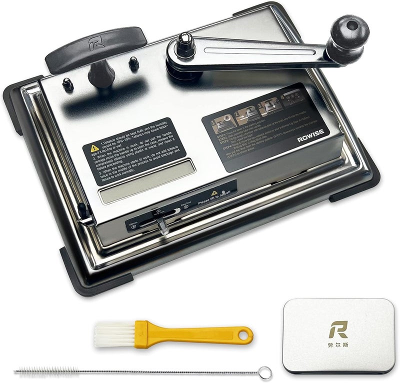 ROWISE New Version Cigarette Rolling Machine, Portable Manual Cigarette Injector Fits Rolling Tube of Diameter 0.31"/8mm, Cigarette Roller Machine for Size of Tube: 100mm, King & Regular Size, Silver - Image 1